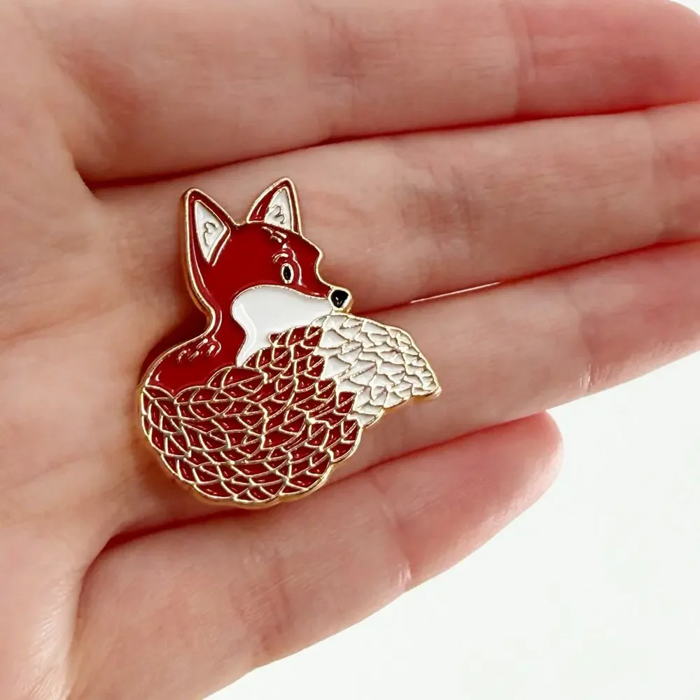 Fox Soft Enamel Metal Pin, Animal Pin